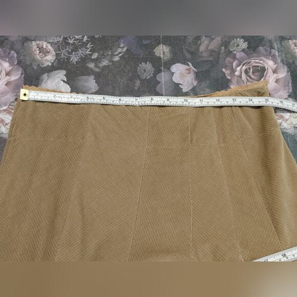 Free People Handkerchief Asymmetrical Raw Hem Corduroy Midi Skirt Brown Womens 8 - Picture 4 of 8